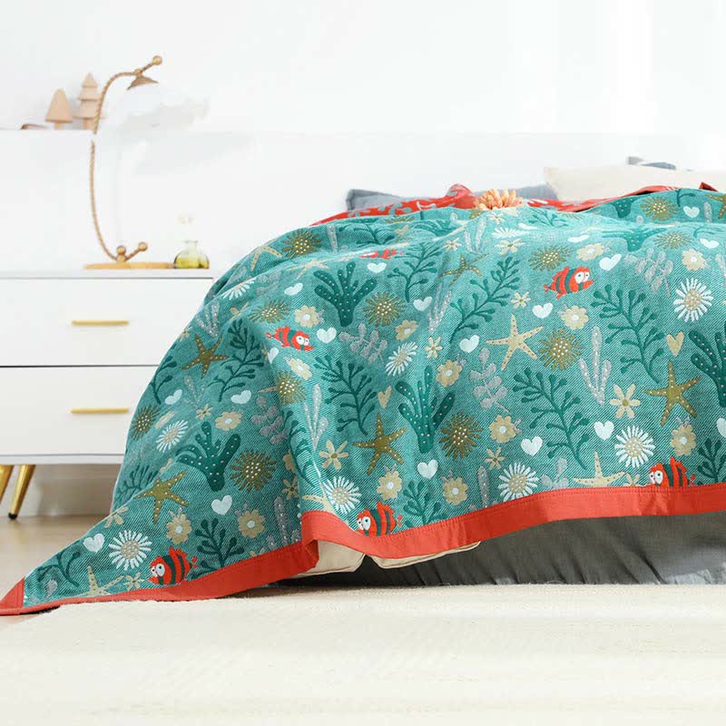 Ownkoti Vintage Wende-Bettdecke, weiche Steppdecke mit Blumenmuster