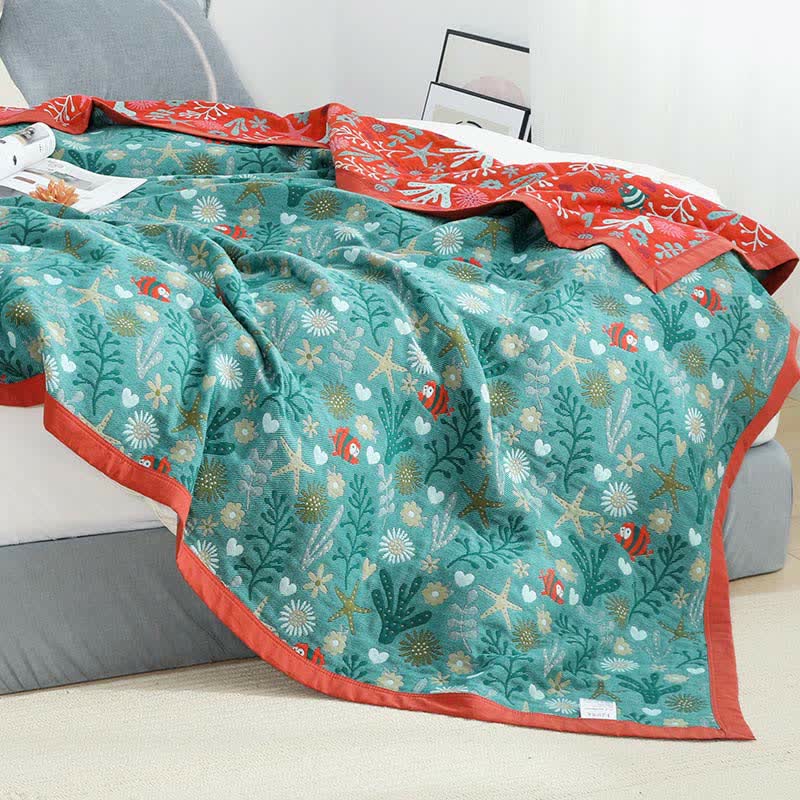 Ownkoti Vintage Wende-Bettdecke, weiche Steppdecke mit Blumenmuster