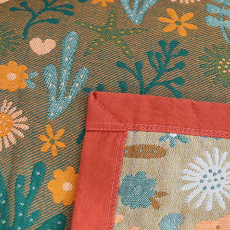 Ownkoti Vintage Wende-Bettdecke, weiche Steppdecke mit Blumenmuster