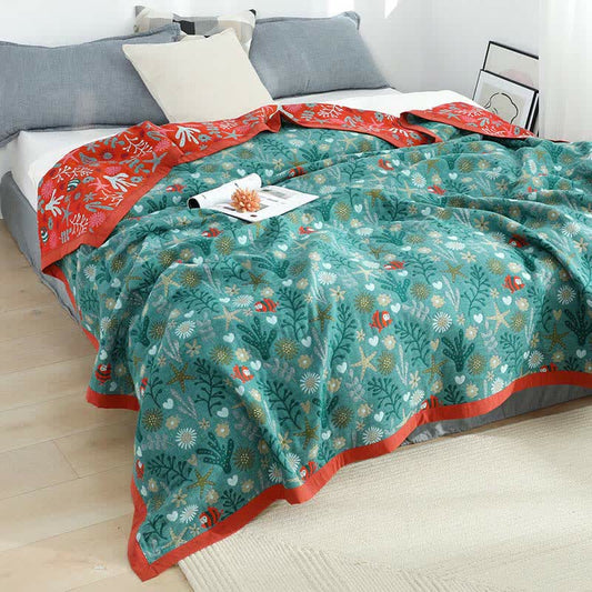 Ownkoti Vintage Wende-Bettdecke, weiche Steppdecke mit Blumenmuster