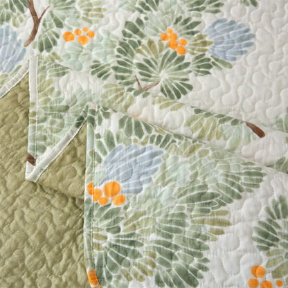 Gesteppte Bettwäsche aus reiner Baumwolle mit rustikalem Baummotiv