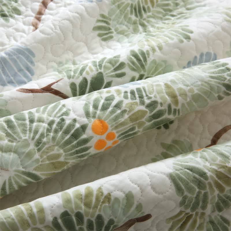 Gesteppte Bettwäsche aus reiner Baumwolle mit rustikalem Baummotiv