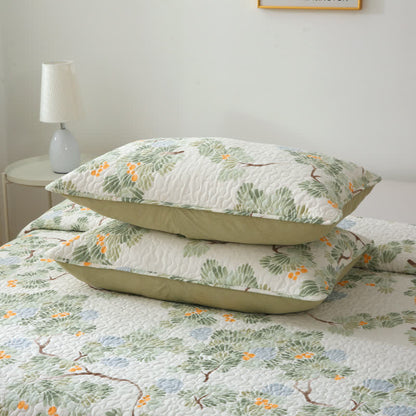 Gesteppte Bettwäsche aus reiner Baumwolle mit rustikalem Baummotiv