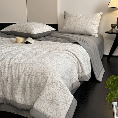 Atmungsaktive Jacquard-Bettwäsche aus Baumwollgaze mit Gänseblümchenmotiv