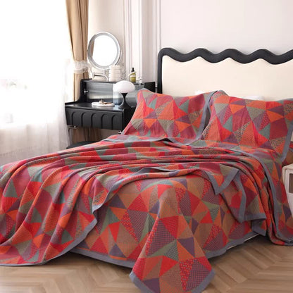 Wendesteppdecke aus Bio-Baumwolle mit Jacquard-Dreieck