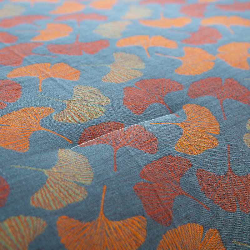 Jacquard-Bettwäsche aus Baumwollgaze mit Ginkgoblättern