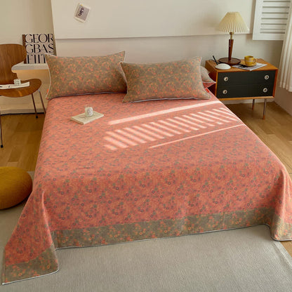 Doppellagige Baumwollgaze-Bettdecke mit Vintage-Blumenmuster