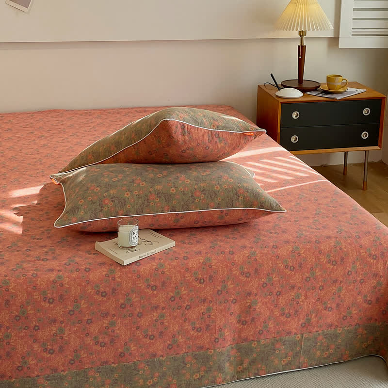 Doppellagige Baumwollgaze-Bettdecke mit Vintage-Blumenmuster