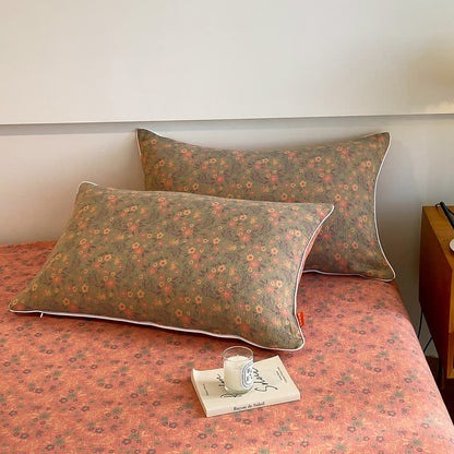 Doppellagige Baumwollgaze-Bettdecke mit Vintage-Blumenmuster