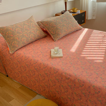 Doppellagige Baumwollgaze-Bettdecke mit Vintage-Blumenmuster