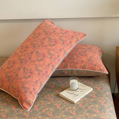 Doppellagige Baumwollgaze-Bettdecke mit Vintage-Blumenmuster