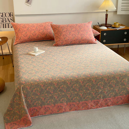 Doppellagige Baumwollgaze-Bettdecke mit Vintage-Blumenmuster