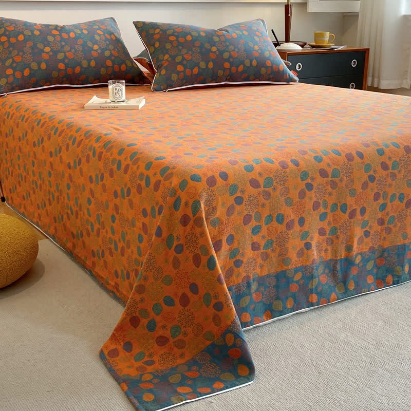 Baumwollgaze Elegante weiche Bettdecke mit Blättern
