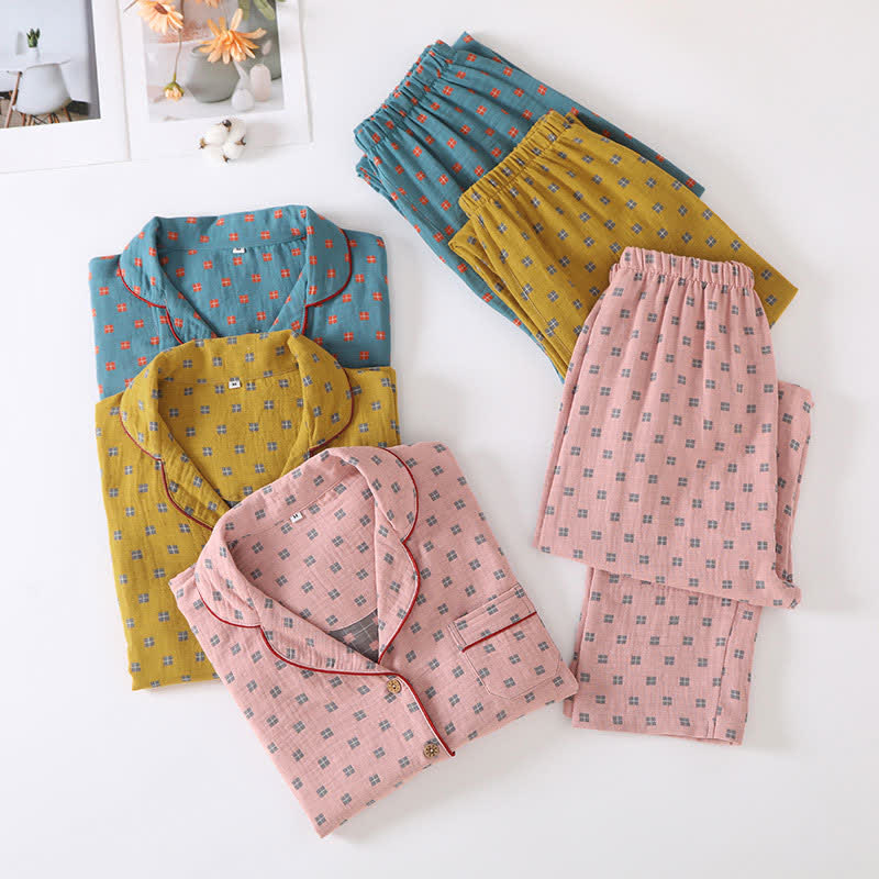 Loungewear-Set aus karierter Jacquard-Baumwolle
