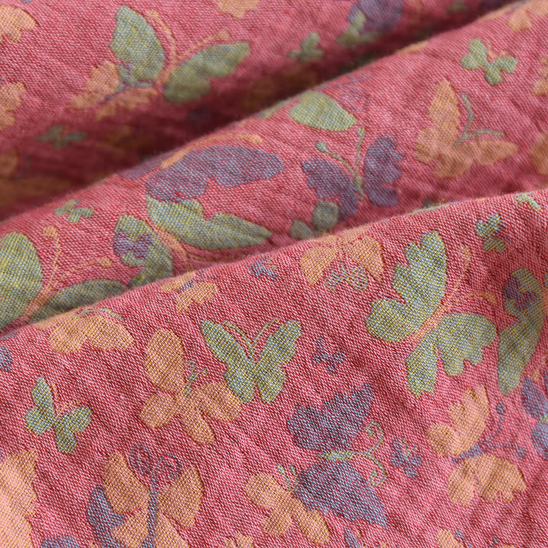 Pyjama-Set mit Schmetterlingsmotiv und Baumwollgaze-Jacquardmuster
