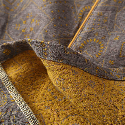 Neutrales doppellagiges Pyjama-Set aus Baumwollgaze