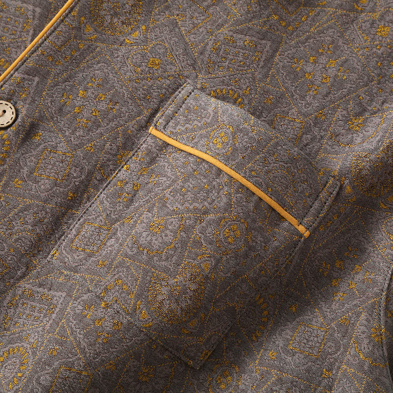 Neutrales doppellagiges Pyjama-Set aus Baumwollgaze