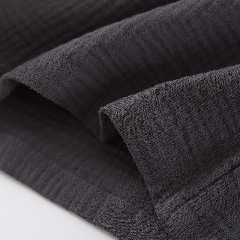 Minimalistisches Pyjama-Set in Volltonfarbe aus Baumwollgaze