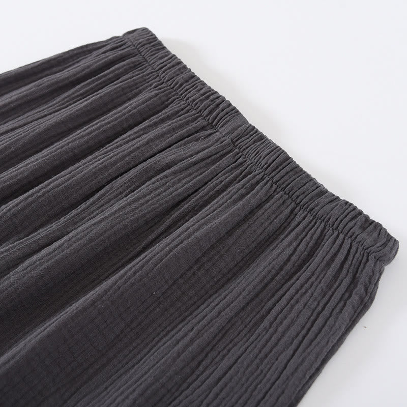 Minimalistisches Pyjama-Set in Volltonfarbe aus Baumwollgaze
