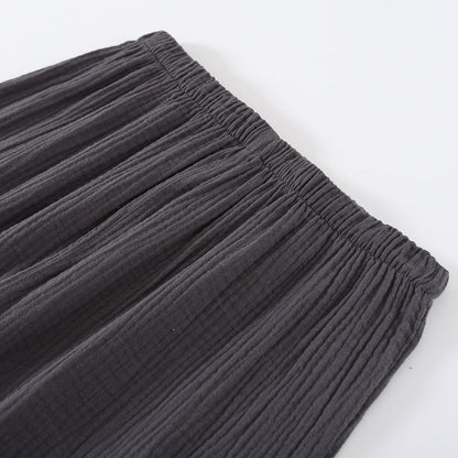 Minimalistisches Pyjama-Set in Volltonfarbe aus Baumwollgaze