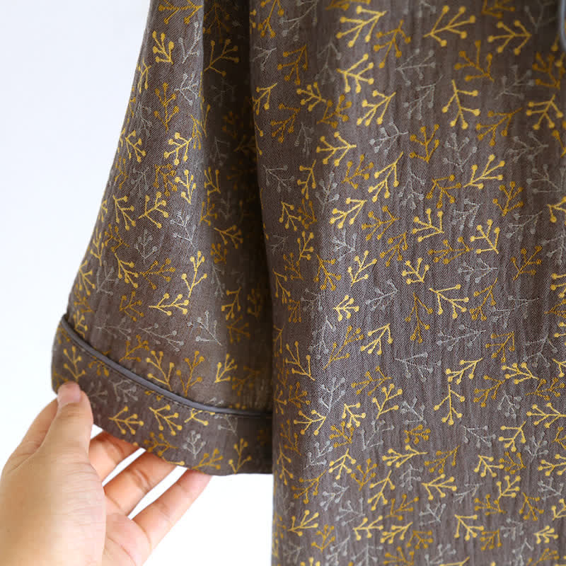 Sommerpyjama-Set aus Baumwollgaze im Retro-Jacquard-Stil