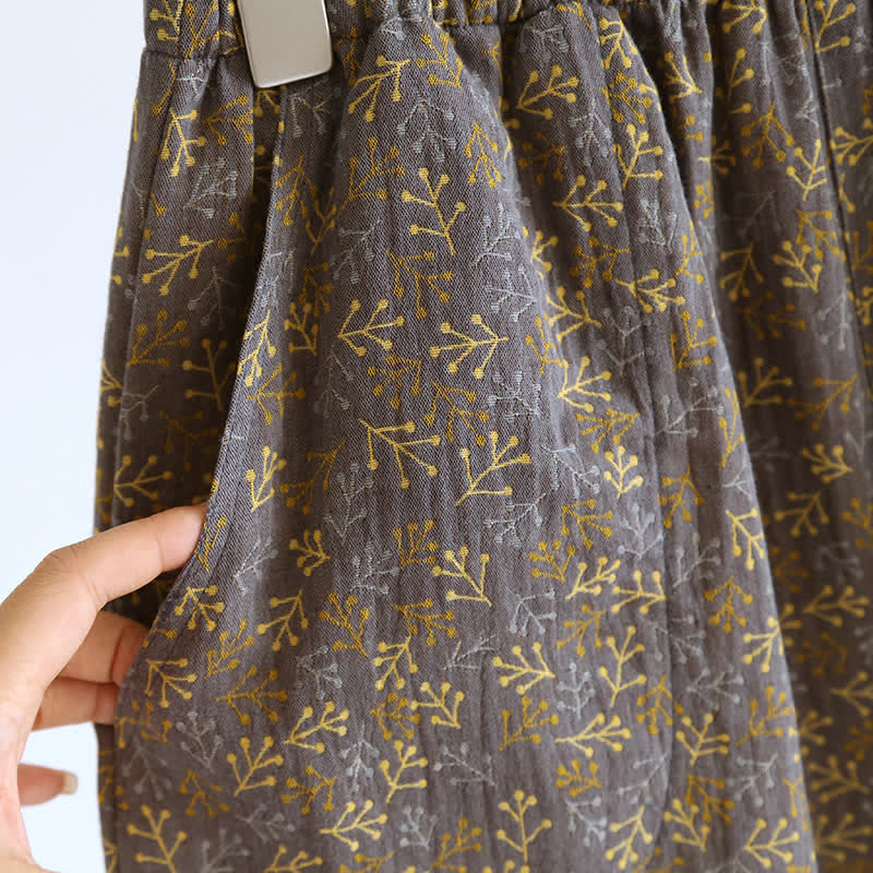 Sommerpyjama-Set aus Baumwollgaze im Retro-Jacquard-Stil