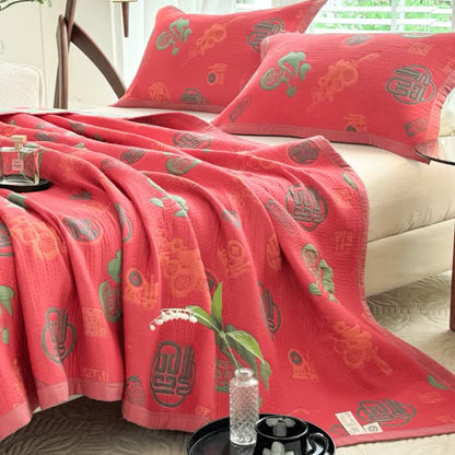 Luxuriöse, leichte Steppdecke aus Baumwollgaze