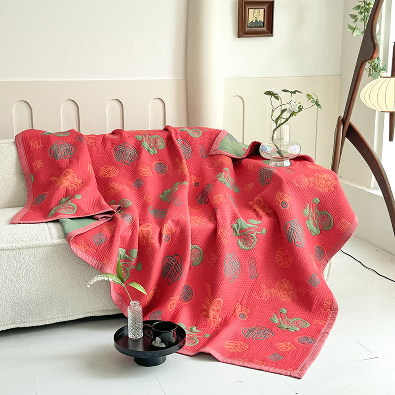 Luxuriöse, leichte Steppdecke aus Baumwollgaze