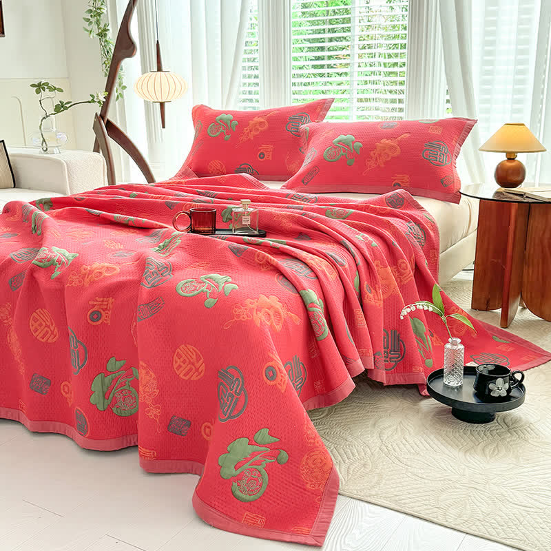 Luxuriöse, leichte Steppdecke aus Baumwollgaze