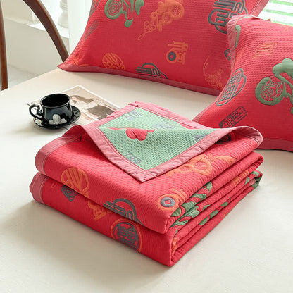 Luxuriöse, leichte Steppdecke aus Baumwollgaze