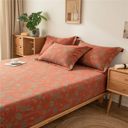 Weiches Spannbettlaken aus Baumwollgaze mit Vintage-Blumenmuster