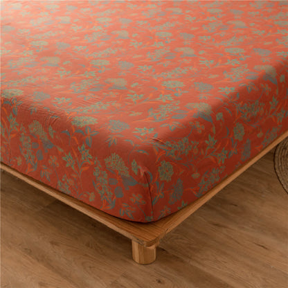 Weiches Spannbettlaken aus Baumwollgaze mit Vintage-Blumenmuster