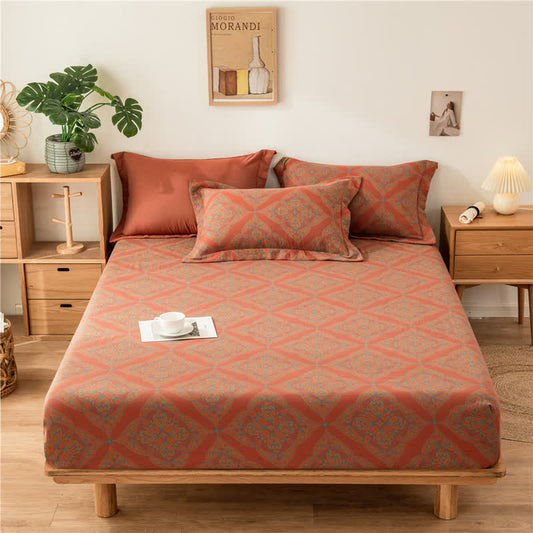 Luxuriöses, garngefärbtes Jacquard-Spannbettlaken