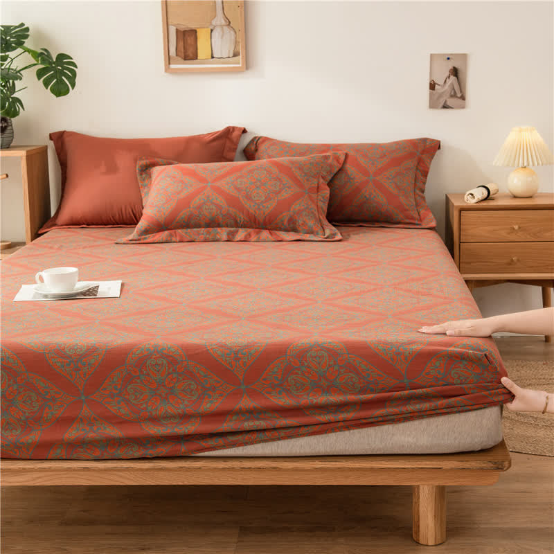 Luxuriöses, garngefärbtes Jacquard-Spannbettlaken