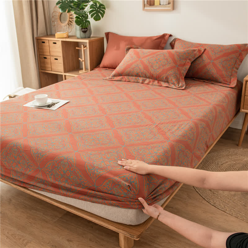 Luxuriöses, garngefärbtes Jacquard-Spannbettlaken