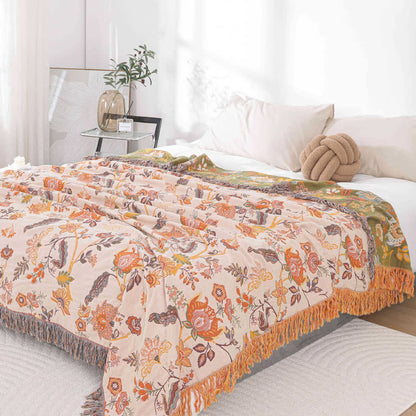 Rustikale, wendbare, atmungsaktive Decke mit Blumenquaste