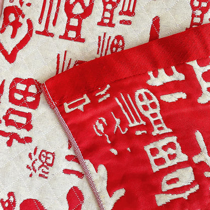 Festliche Hochzeits-Steppdecke aus Baumwollgaze