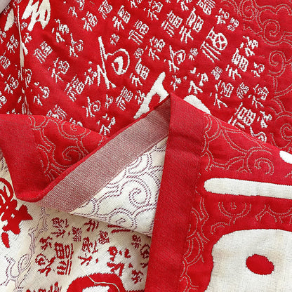 Orientalische Fu-Handtuch-Steppdecke aus Baumwollgaze