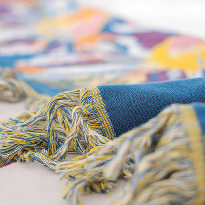 Weiche Jacquard-Steppdecke aus Baumwollgaze mit Blumenmuster