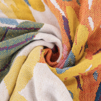 Weiche Jacquard-Steppdecke aus Baumwollgaze mit Blumenmuster