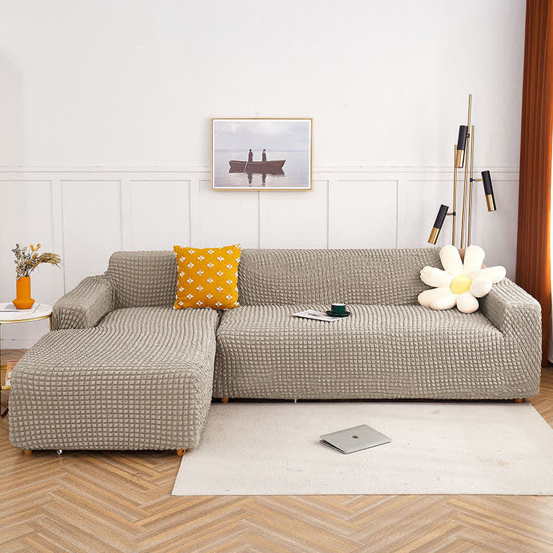 Ownkoti Pure Color Seersucker Dehnbarer Sofabezug