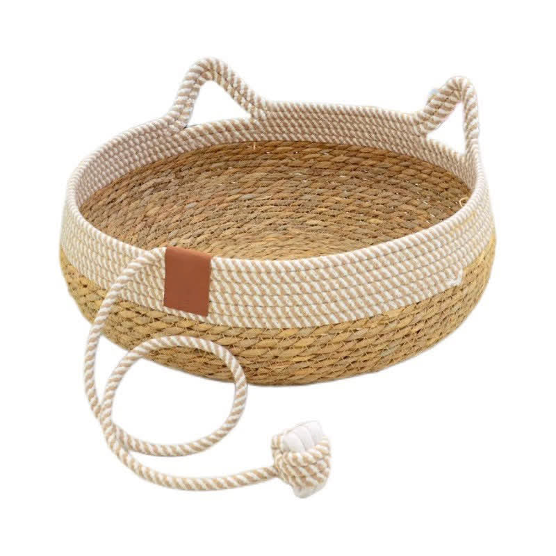 Handgefertigtes gewebtes Rattan-Katzenbett