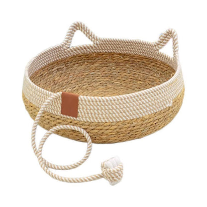 Handgefertigtes gewebtes Rattan-Katzenbett