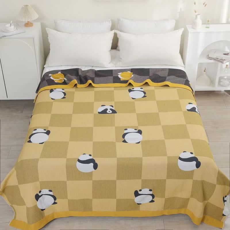 Weiche Sommerdecke aus Baumwollgaze mit Pandamotiv