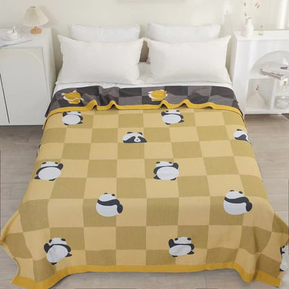Weiche Sommerdecke aus Baumwollgaze mit Pandamotiv