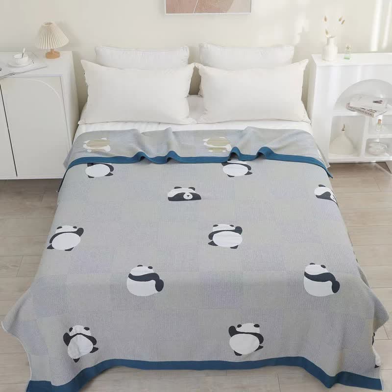 Weiche Sommerdecke aus Baumwollgaze mit Pandamotiv
