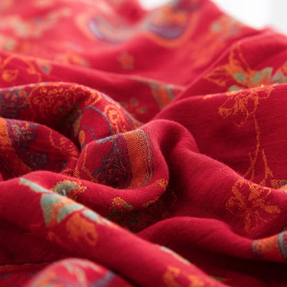 Doppellagiges Bettwäscheset aus Baumwollgaze mit Blumenmuster (4-teilig)