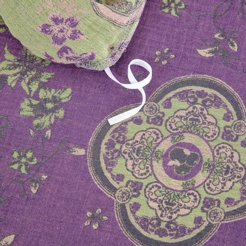 Doppellagiges Bettwäscheset aus Baumwollgaze mit Blumenmuster (4-teilig)