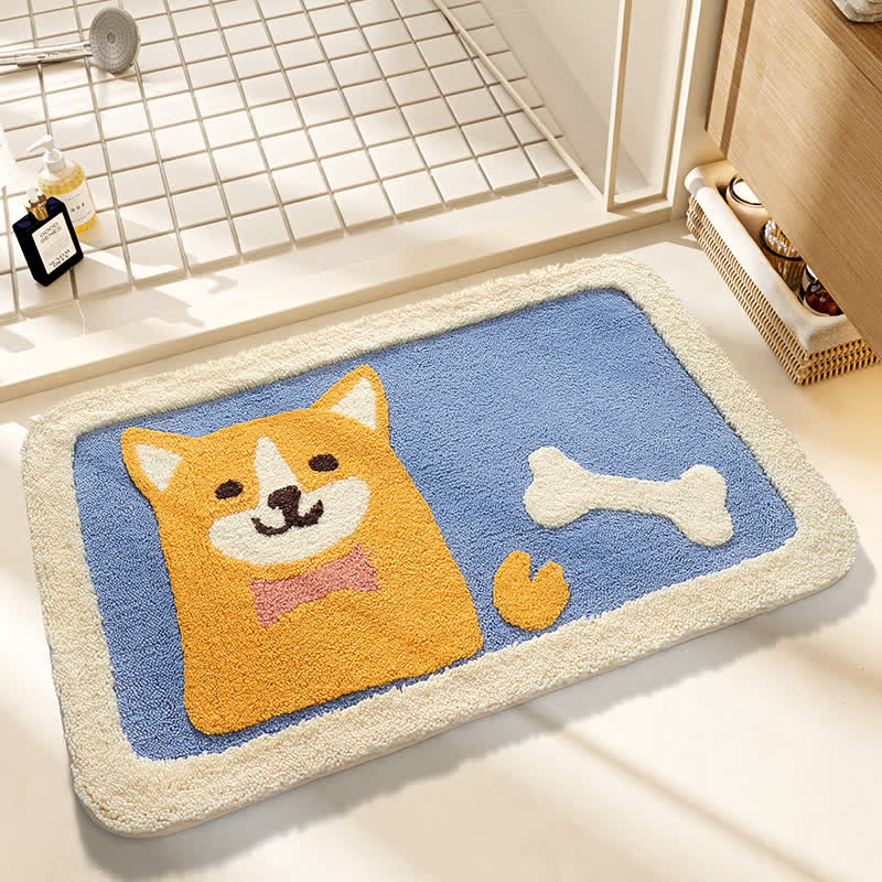 Süße Corgi rutschfeste weiche Badematte