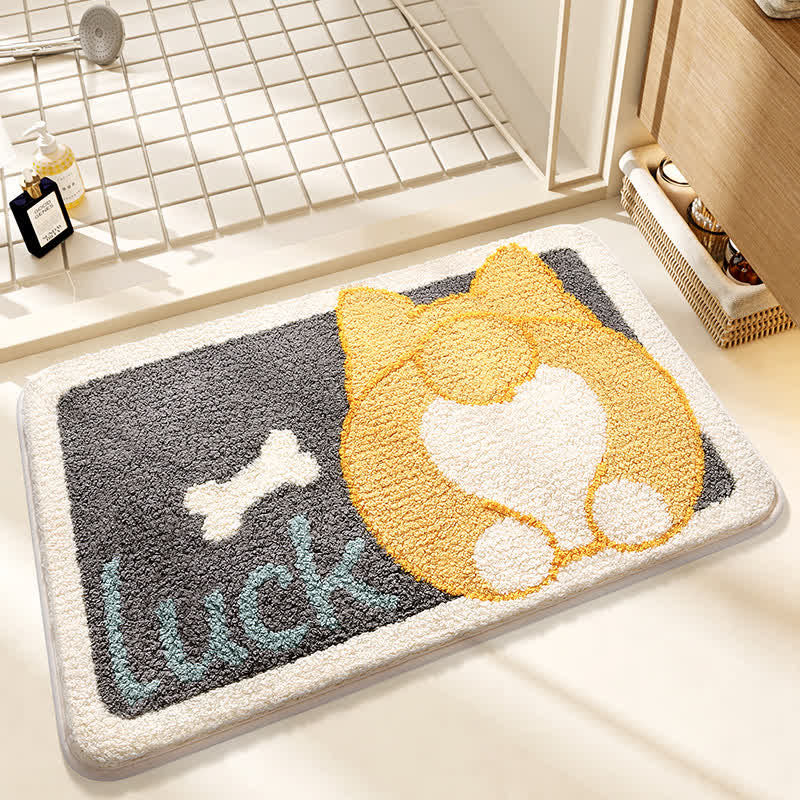 Süße Corgi rutschfeste weiche Badematte